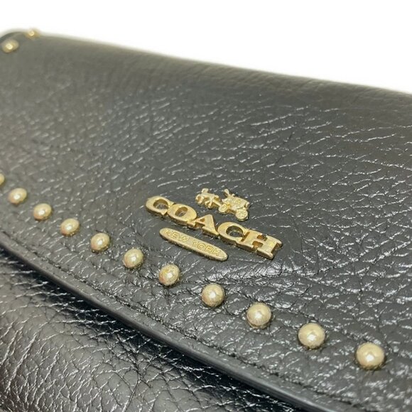 COACH -Black Leather Long Wallet 93-080625 - Picture 3 of 8